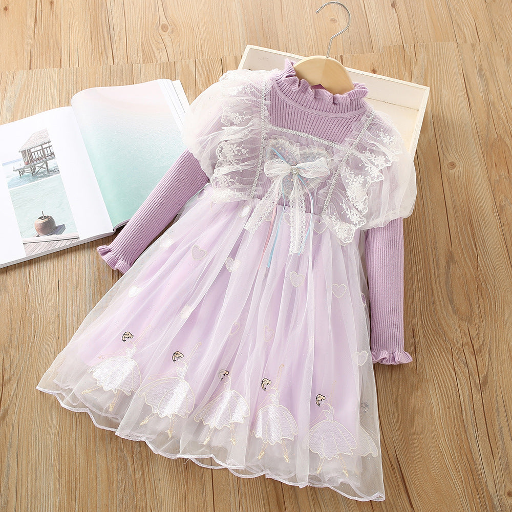 Vestido de Bailarina Infantil Con Lazo