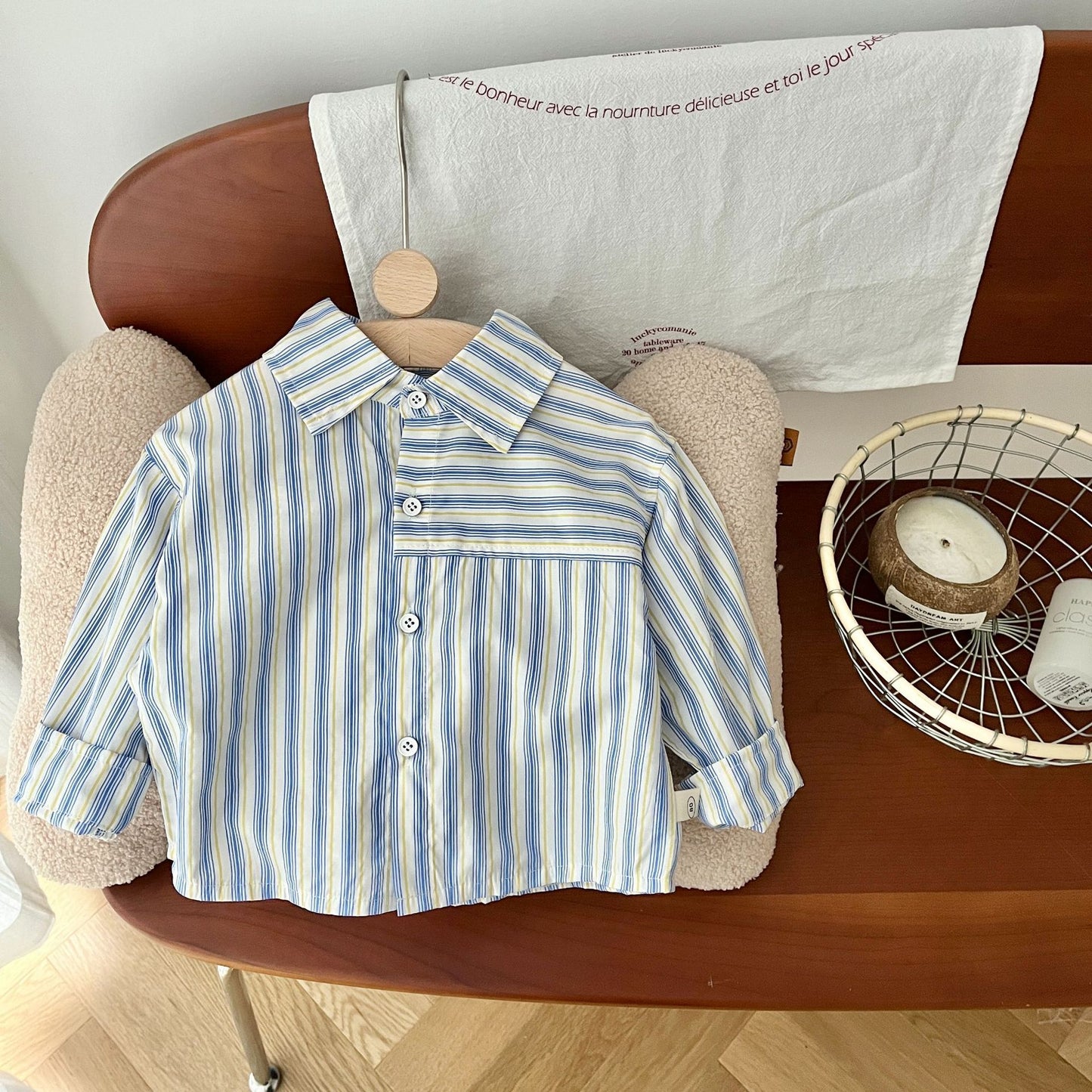 Camisa infantil a rayas para hombre