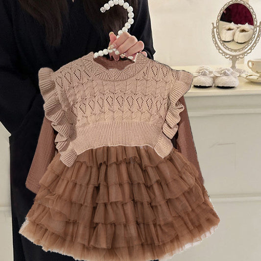 Conjunto de Chaleco y Tul para Niña