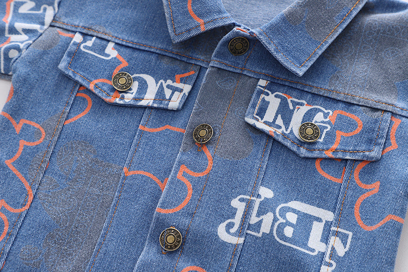 Conjunto de Jeans de 3 Piezas con Osito de Peluche para Niños