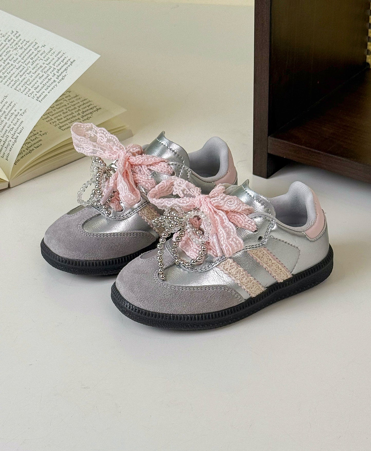 Zapatillas Infantiles Plata Brillante