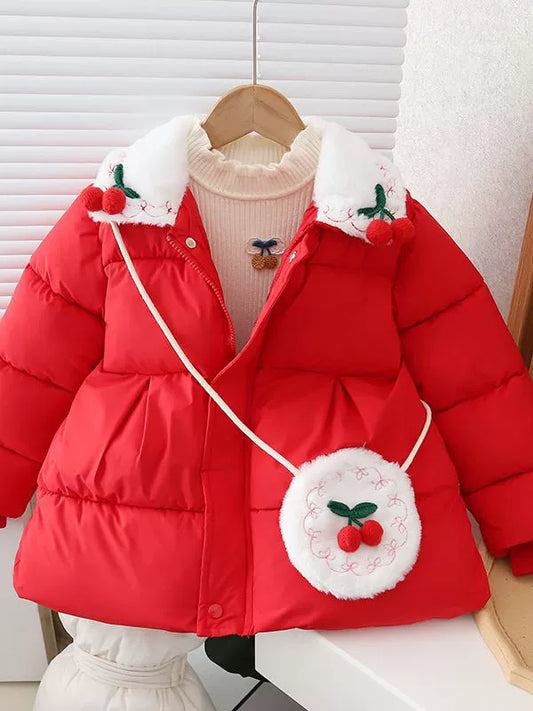 Abrigo de invierno de cereza para niños