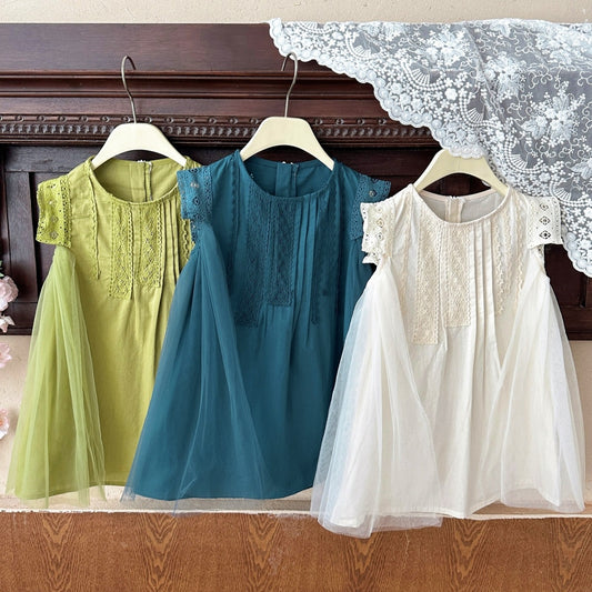 Vestido Infantil de Encaje y Tul