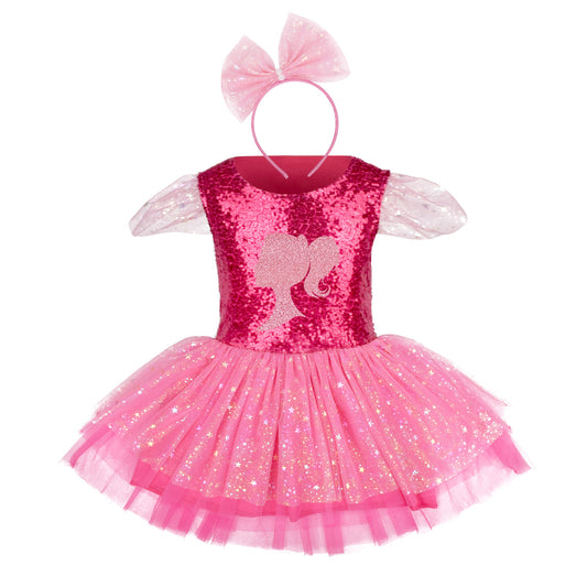 Vestido Infantil Pink Brilhante