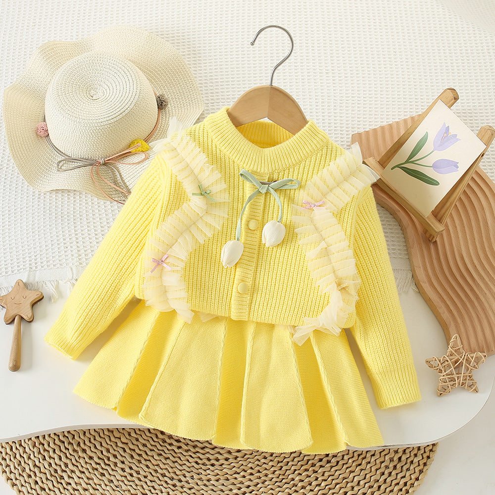 Conjunto de punto Tulip para niña