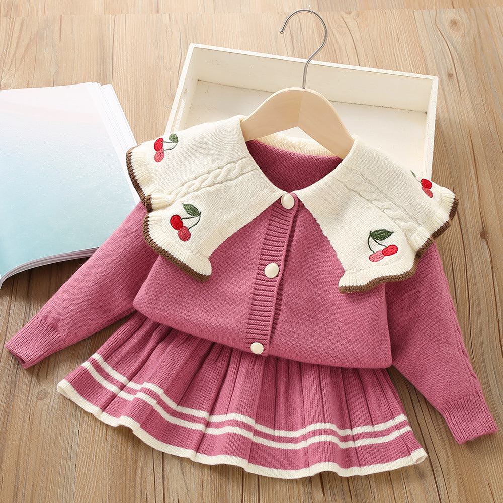 Conjunto Niña Cuello Punto Cerezas