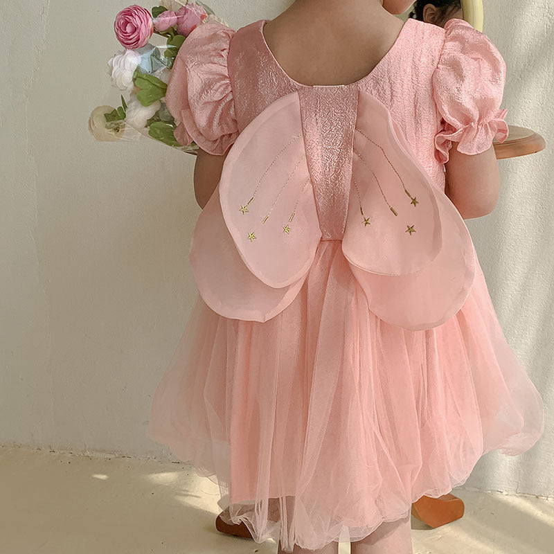 Vestido Infantil Tul Alas Estrellitas