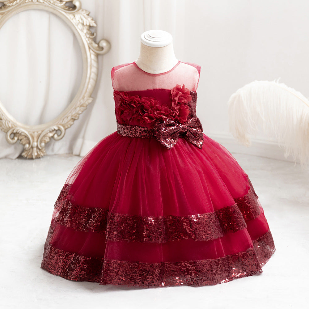 Vestido de fiesta con lazo brillante