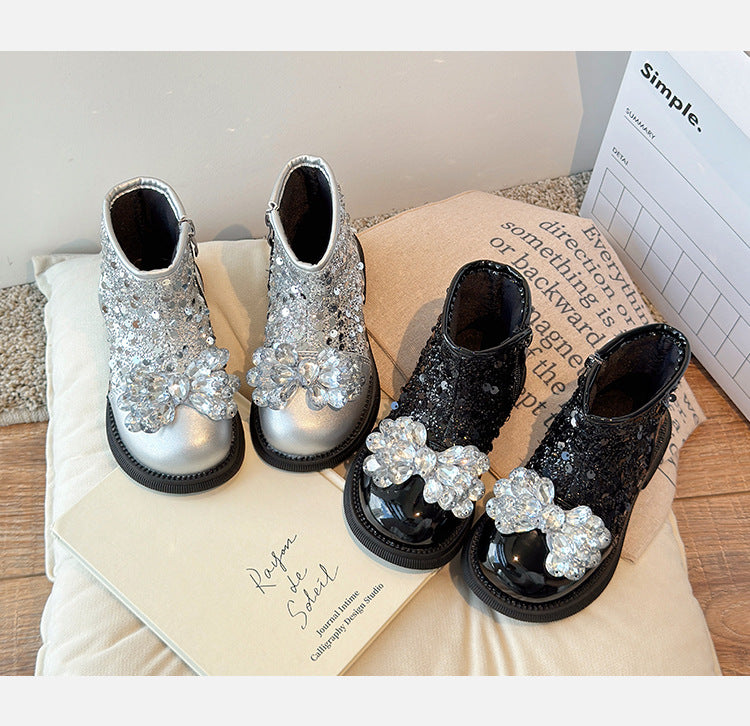 Bota Infantil Cordón Brillante