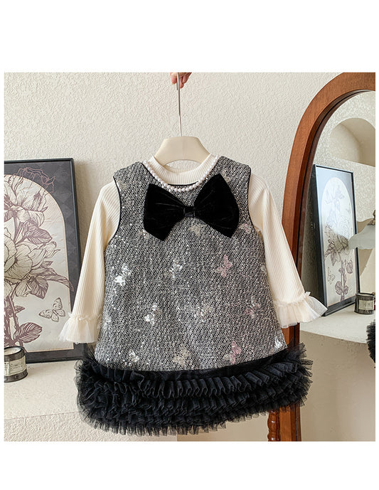 Conjunto Infantil Con Lazo De Lujo Para Niña