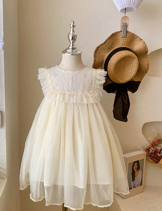 Vestido Infantil con Lazo de Tul