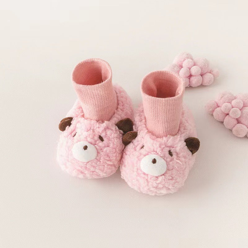 Calcetines de invierno para niños con osito de peluche