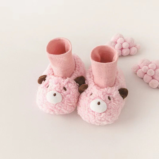 Calcetines de invierno para niños con osito de peluche