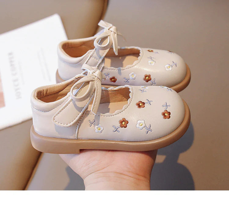 Zapato Infantil Mujer Lazo y Flores