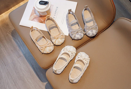 Zapatillas Infantiles Encaje Florecitas