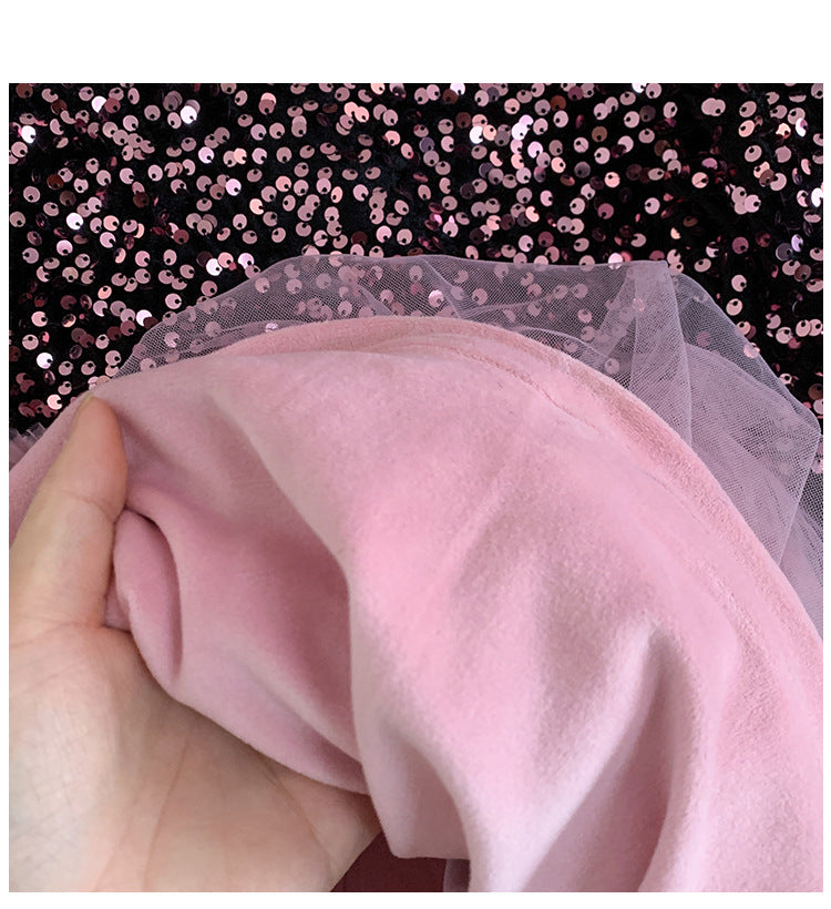 Vestido Infantil Rosa Brillante