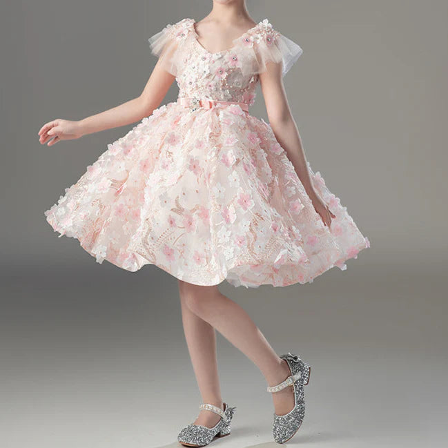 Vestido de Fiesta Infantil con Flores