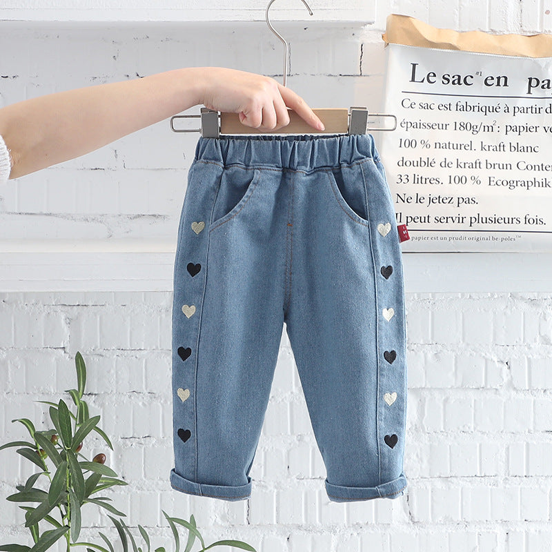 Pantalones Niñas Lazo y Corazones