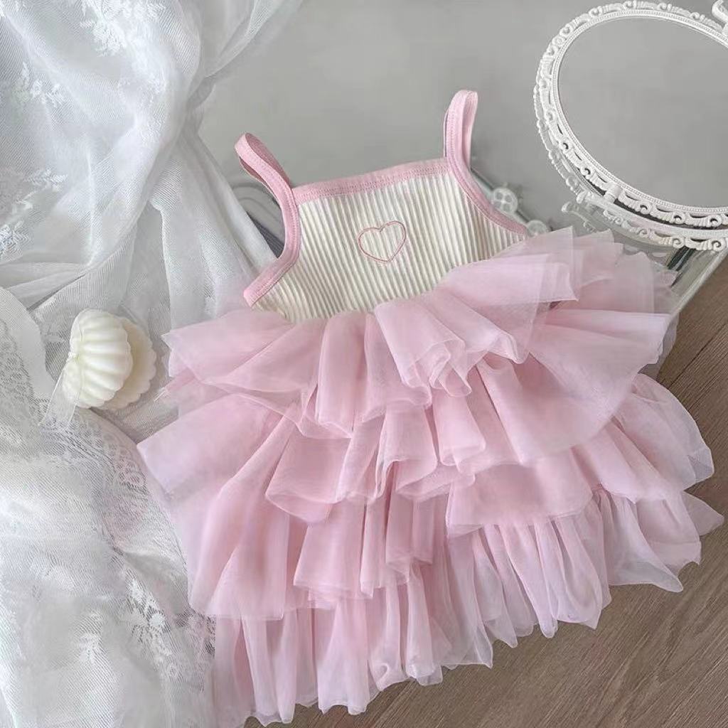 Vestido Infantil Corazoncito y Tul