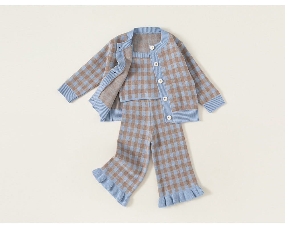 Conjunto de 3 Piezas a Cuadros para Niños