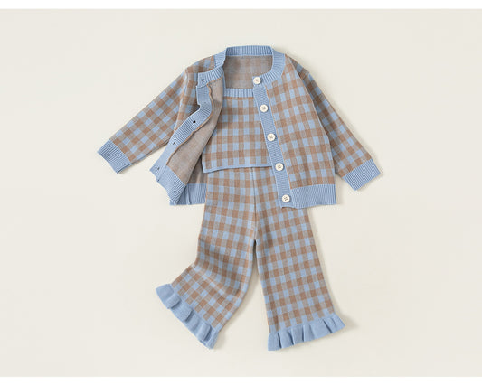 Conjunto de 3 Piezas a Cuadros para Niños