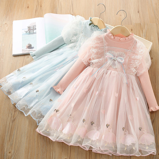 Vestido de Bailarina Infantil Con Lazo