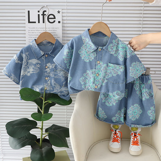 Conjunto de Jeans con Estampado Floral para Niños
