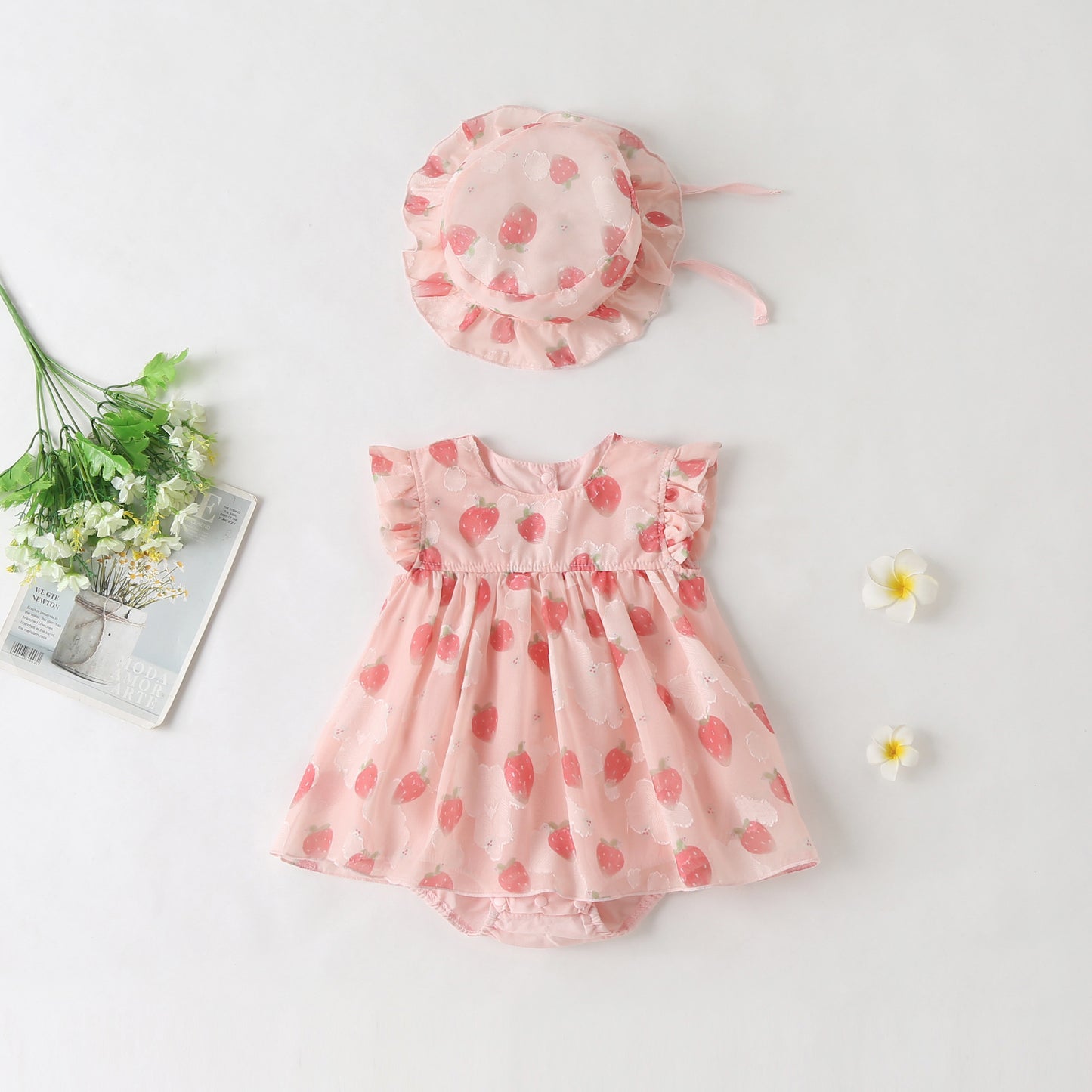 Body Infantil Manga Corta Fresas