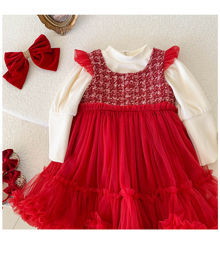 Vestido Infantil Rojo Invierno/Verano