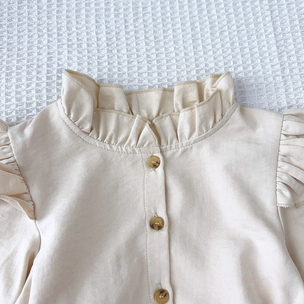 Vestido Infantil Beige con Cinturón