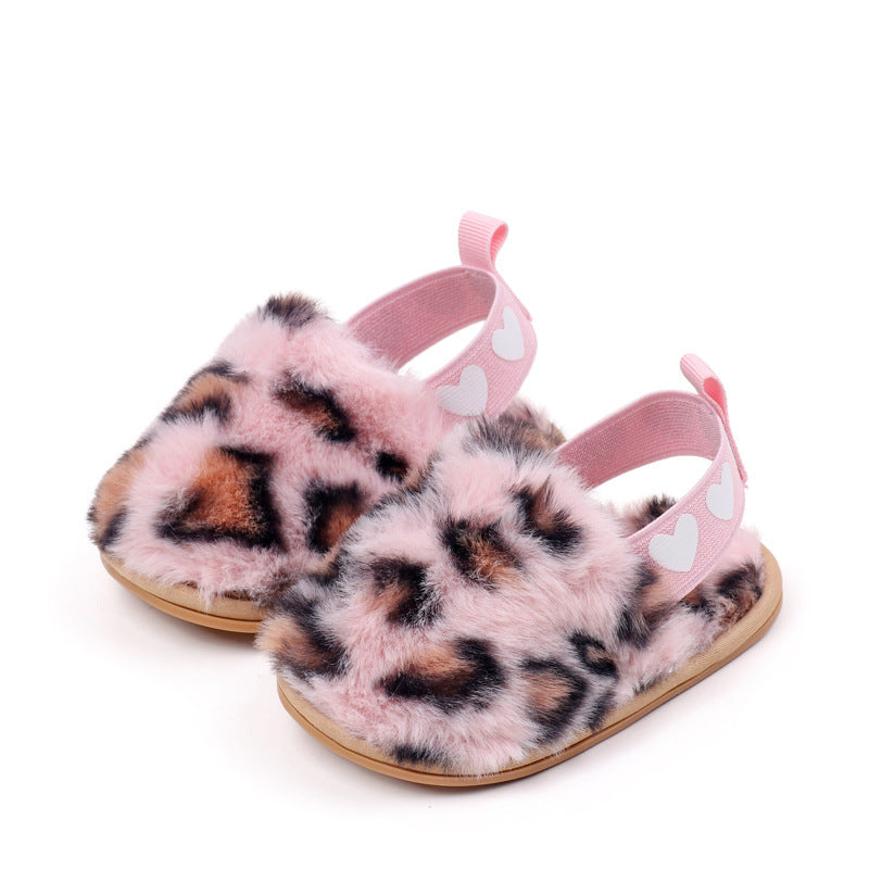 Sandalias para niñas con estampado de leopardo