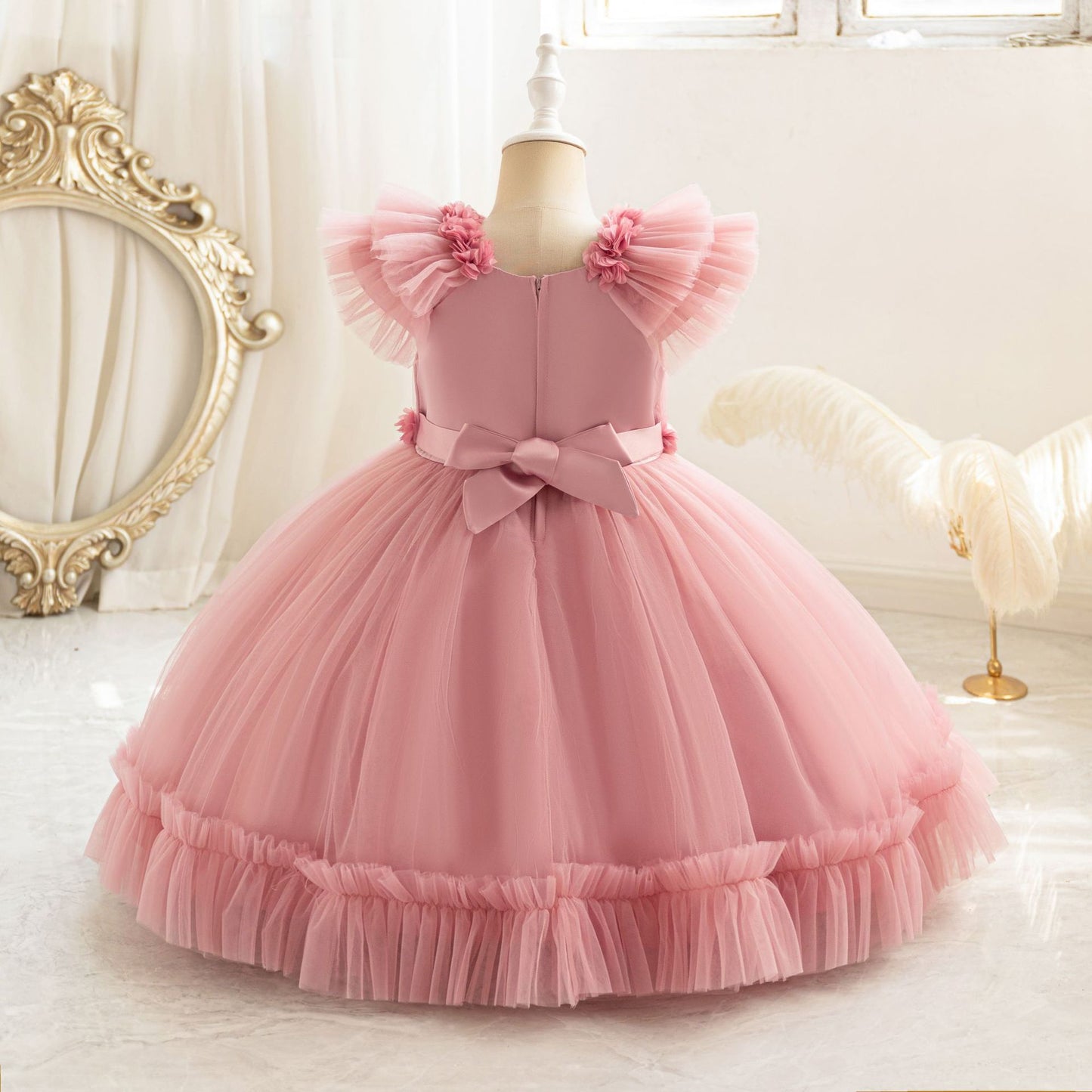 Vestido de Fiesta Infantil Tul Flores