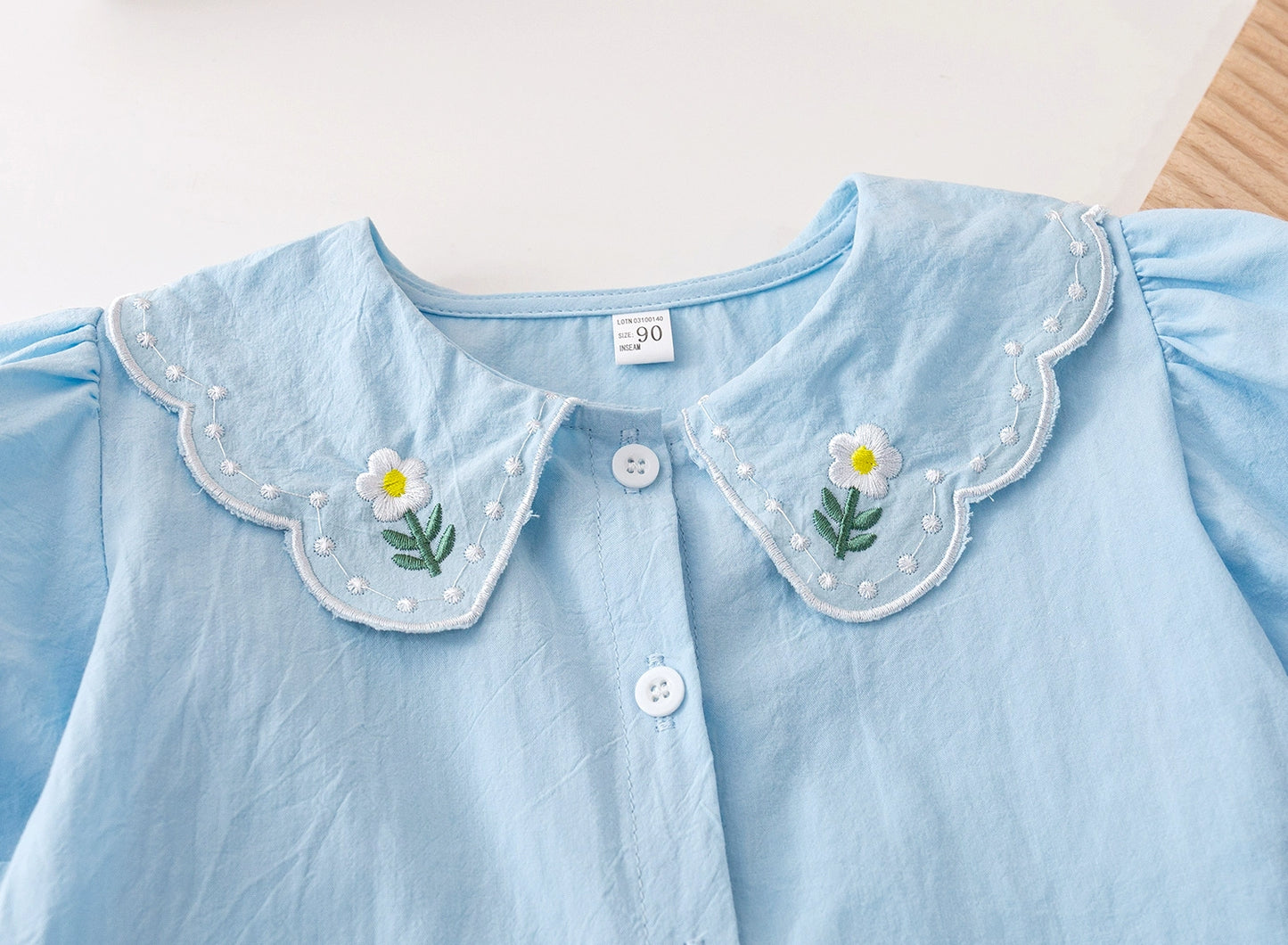 Conjunto Infantil Feminino Gola Florzinhas