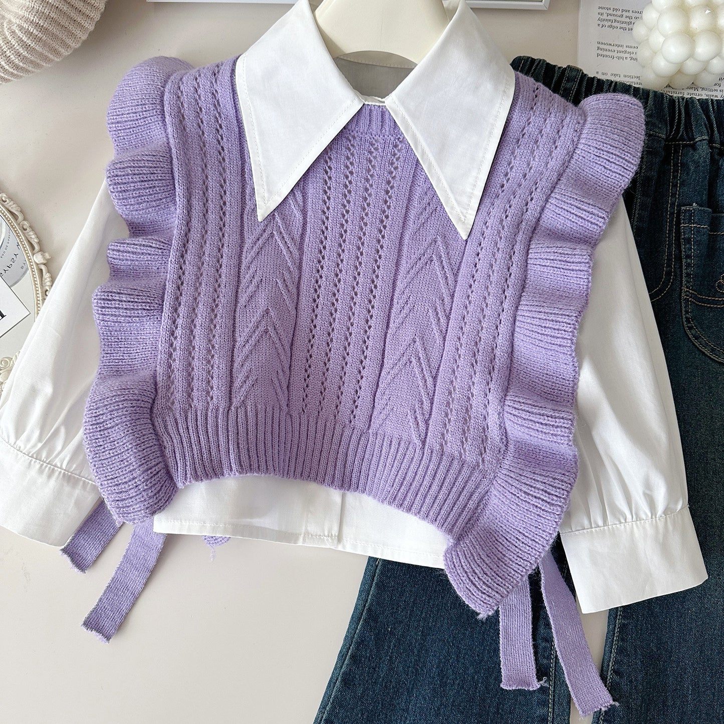 Conjunto Infantil Mujer Chaleco 3 Piezas