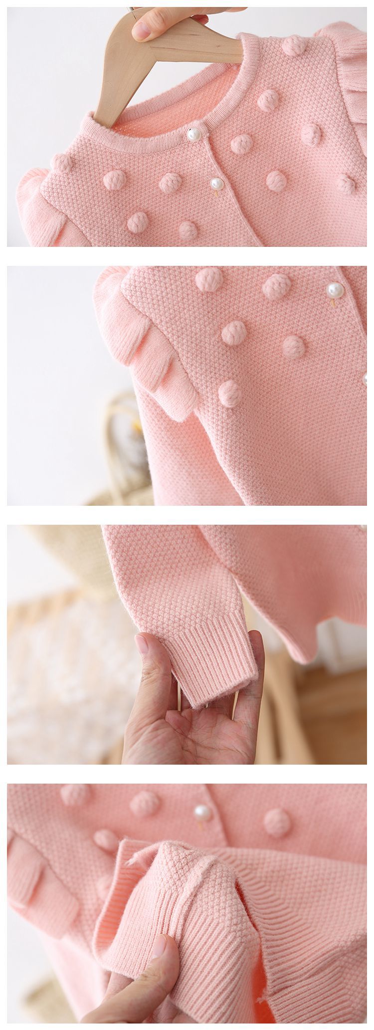 Cárdigan de punto de lunares para niño