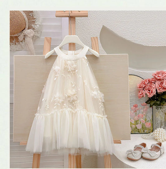 Vestido infantil de tul floral