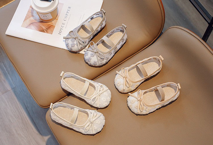 Zapatillas Infantiles Encaje Florecitas