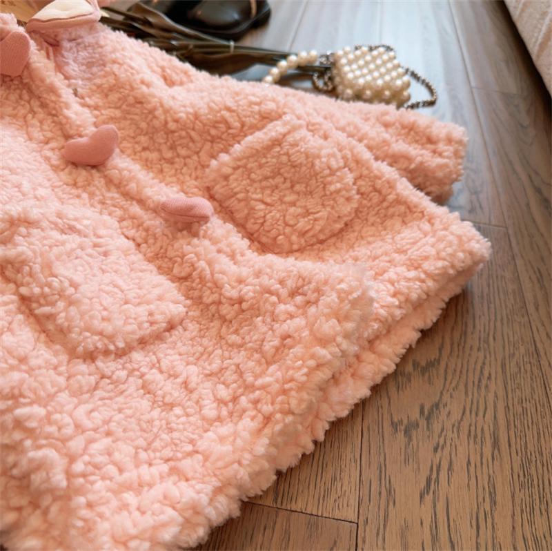 Abrigo Infantil de Lana con Botones de Corazoncitos