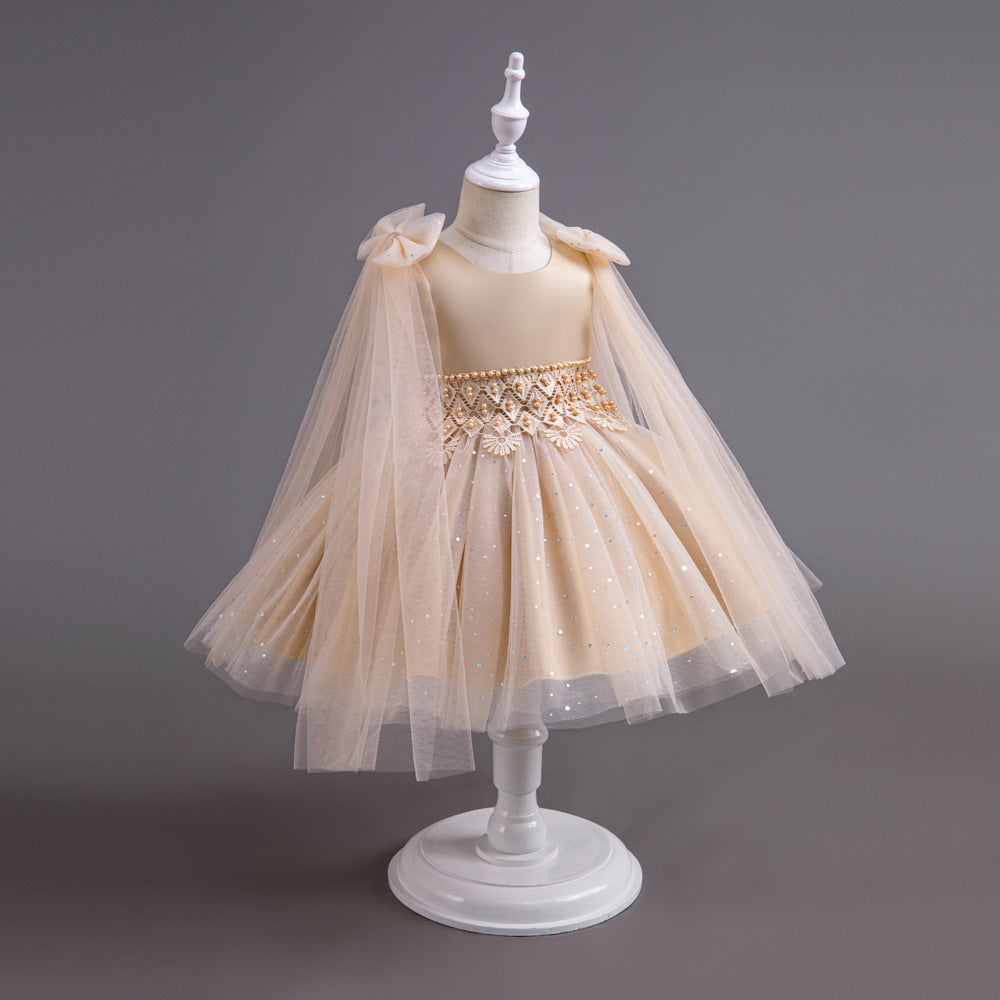 Vestido de Fiesta Infantil Tul Brillante Lazos