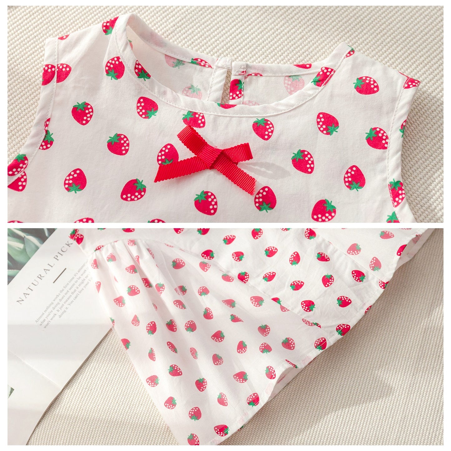 Vestido Infantil de Verano Fresas