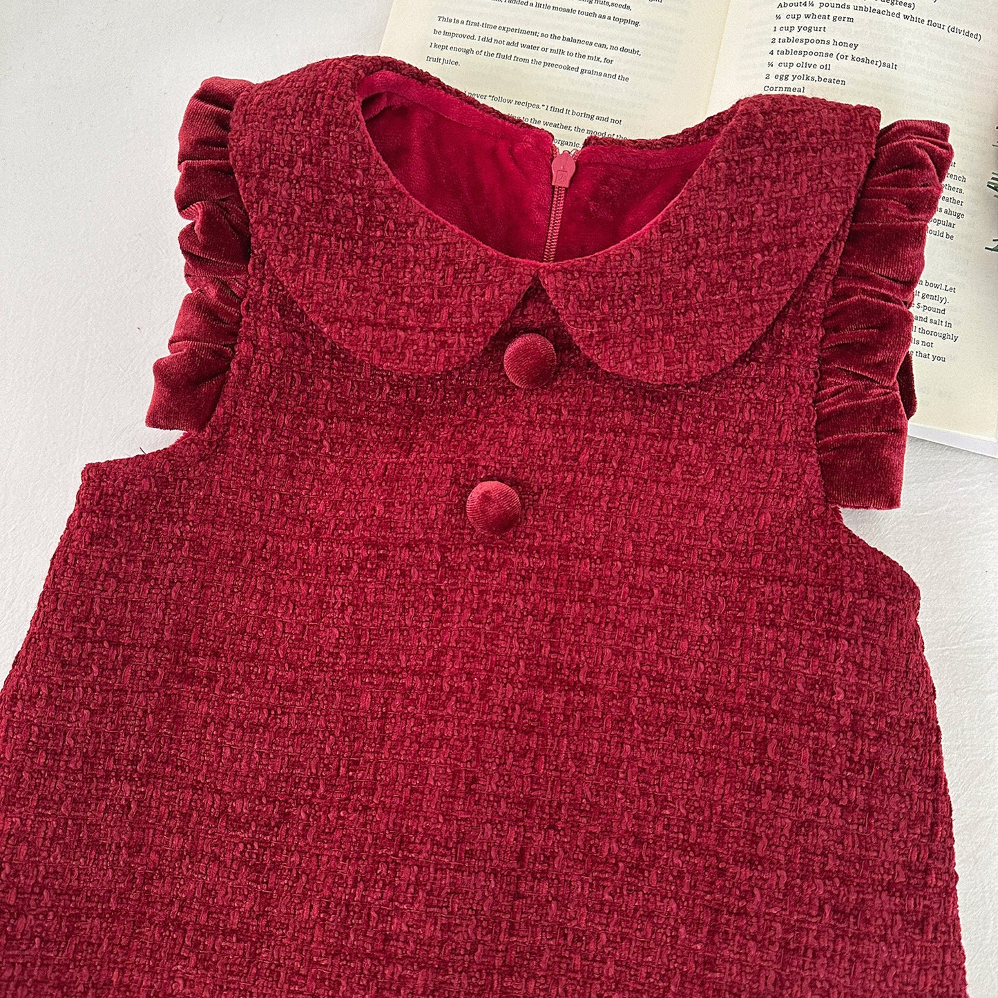 Vestido Infantil de Terciopelo Rojo
