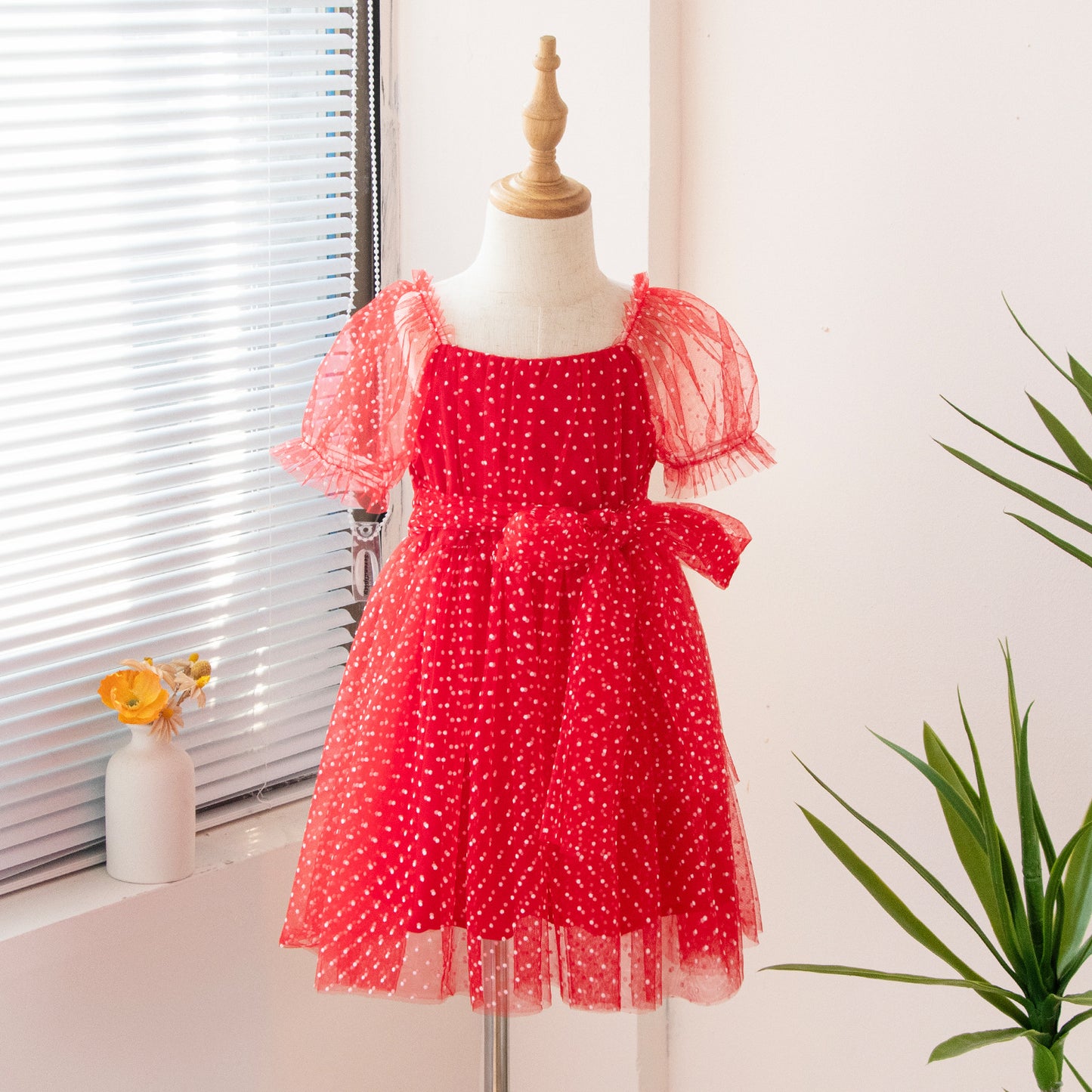 Vestido Infantil Tul Lunares