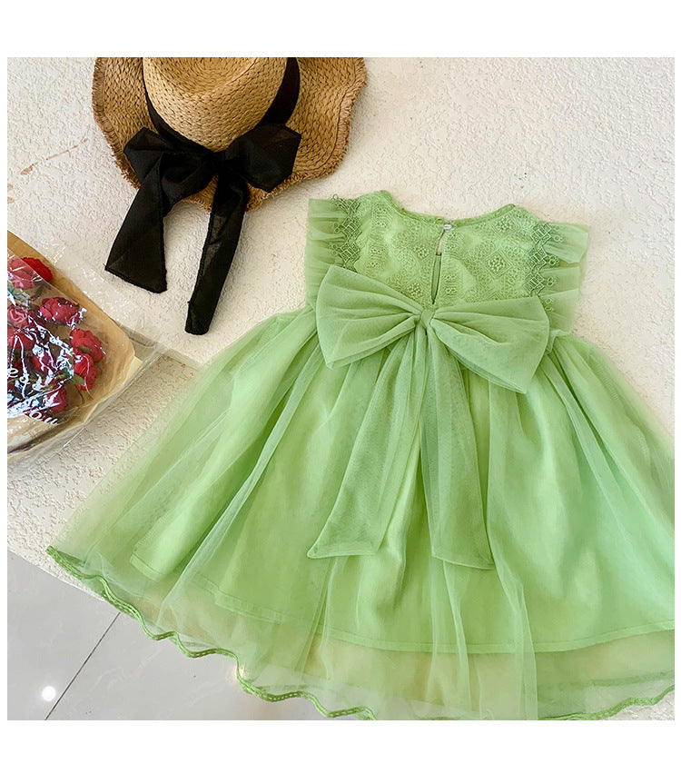 Vestido Infantil con Lazo de Tul