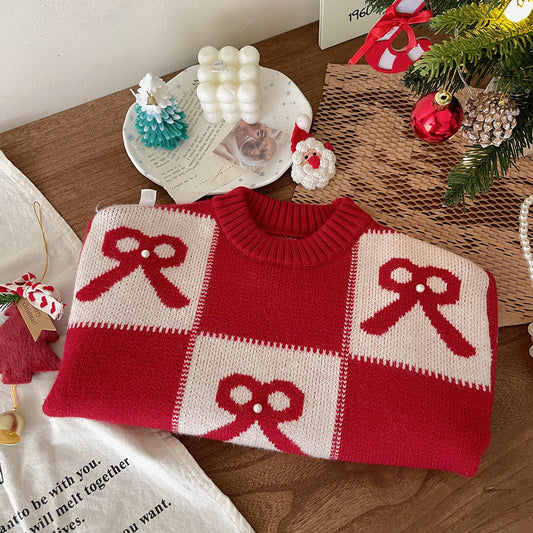 Blusa de Invierno para Niñas con Lazos