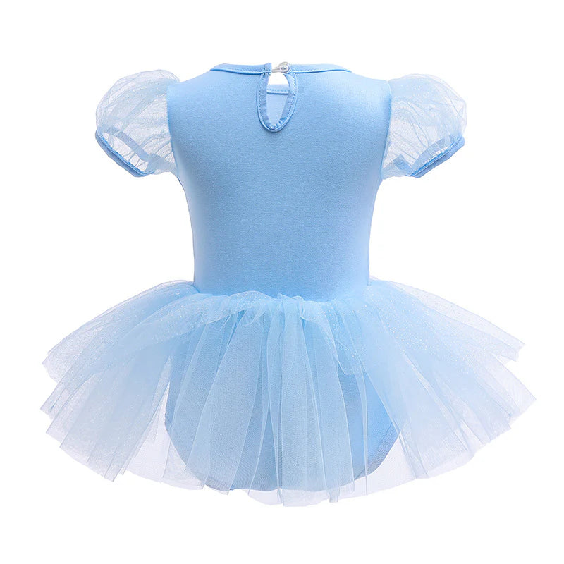 Vestido Infantil Princesa de Encaje Azul