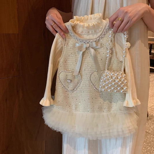 Vestido Infantil de Tweed Brillante