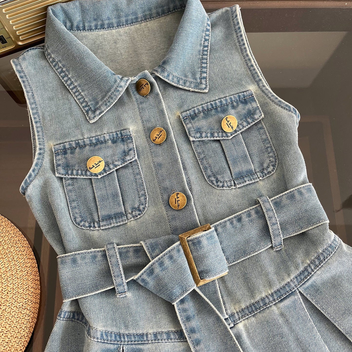 Vestido Jeans Con Botones para Niñas