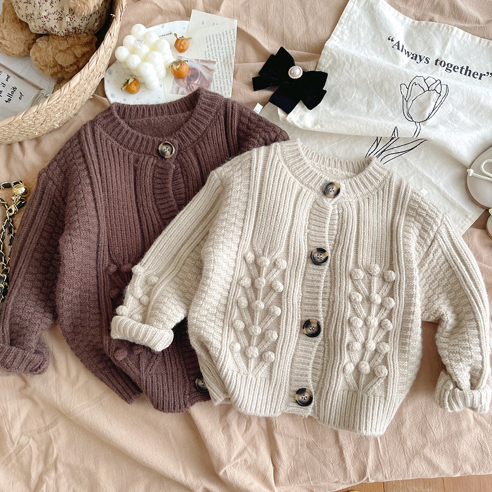 Abrigo de Punto Grueso para Niños con Botones