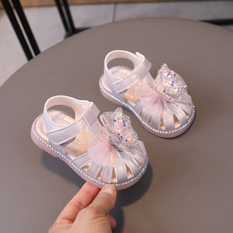 Sandalia Infantil Mujer Mariposa Brillante