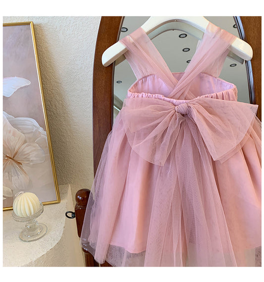 Vestido Infantil con Lazo de Tul